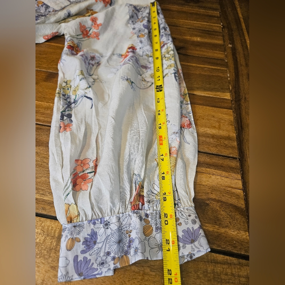 POL Floral Patchwork Button Front Blouse Top S/M … - image 10